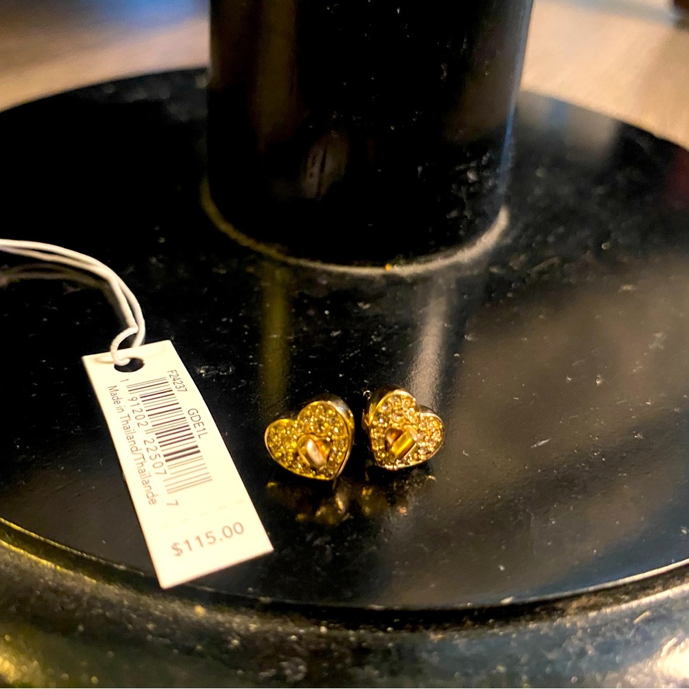 Coach rose gold earrings